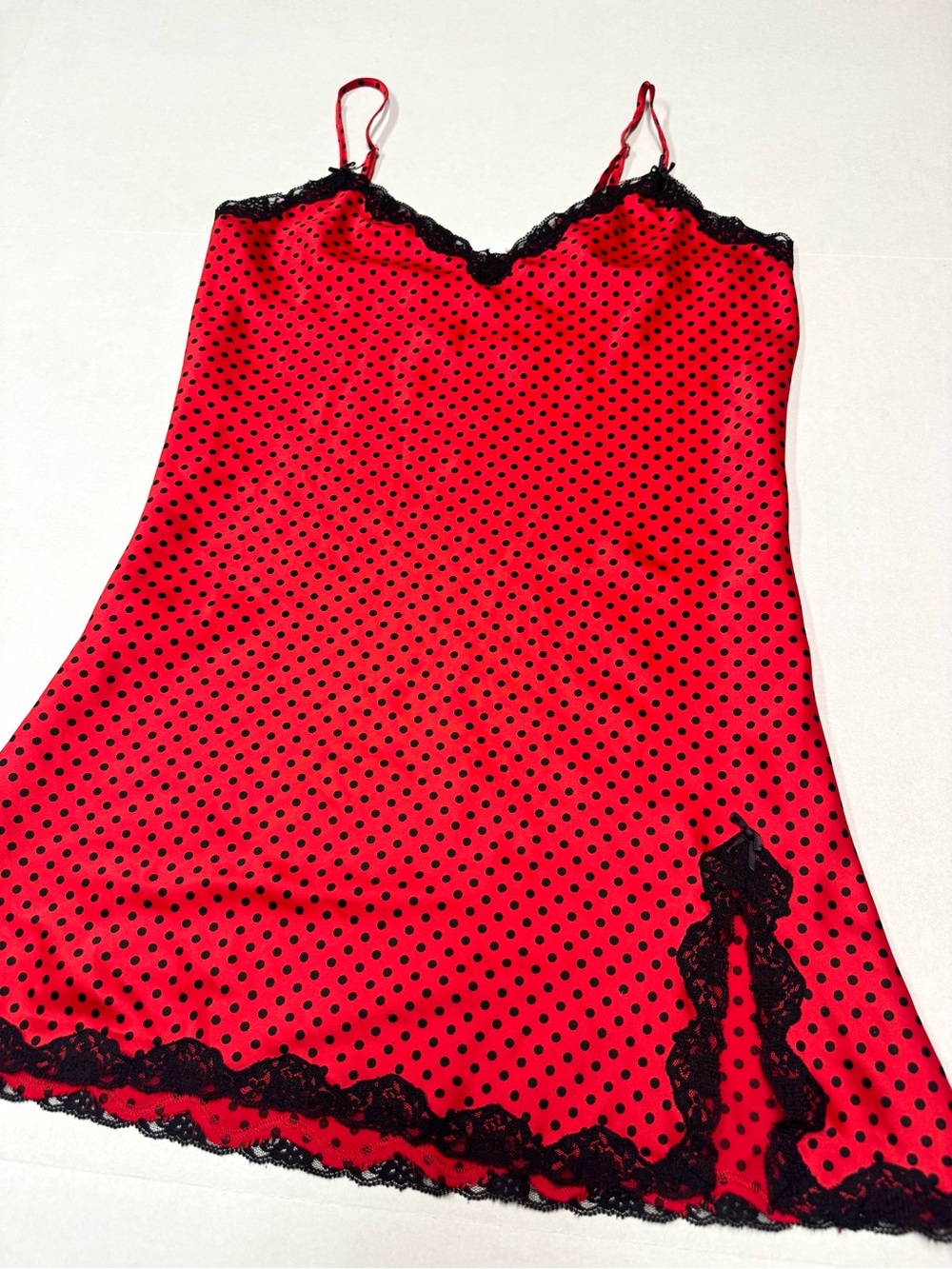Secret Treasures Red Polka Dot Lace-Trim Slip